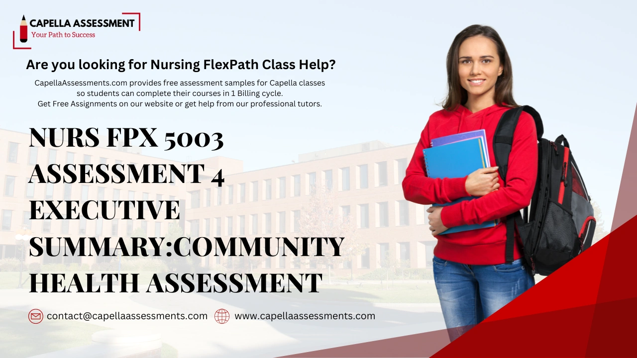 NURS FPX 5003 Assessment 4 Executive Summary:Community Health Assessment