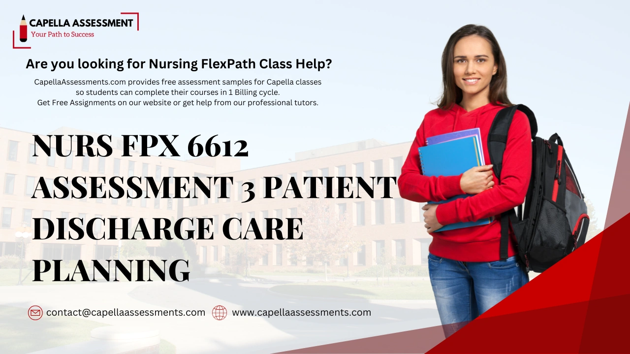 NURS FPX 6612 Assessment 3 Patient Discharge Care Planning